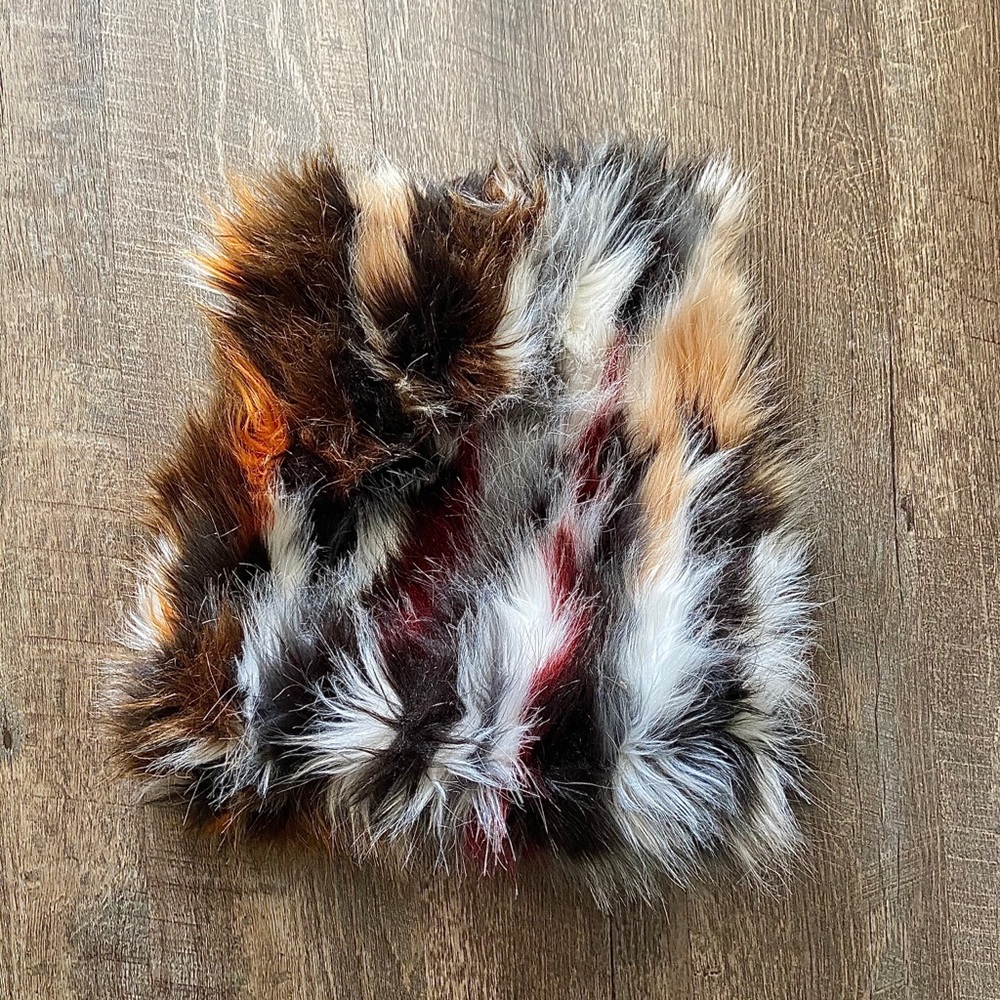 Multi colored fur purse